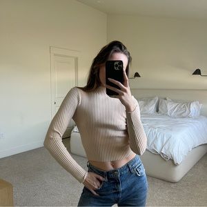 Ribbed Open Back Long Sleeve